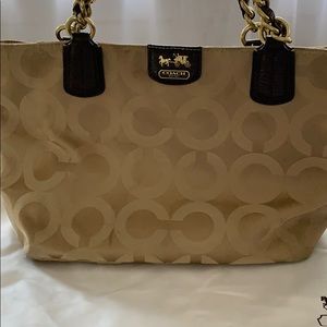 USED COACH Madison OP Art Sateen Tote Shou…